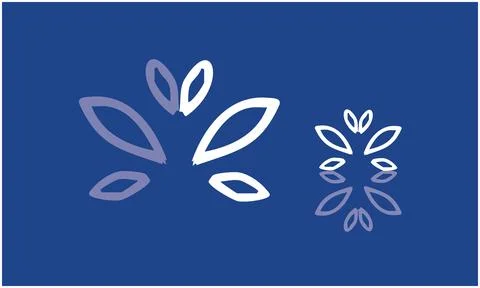 Abstract white leave design on blue background Stock Illustration