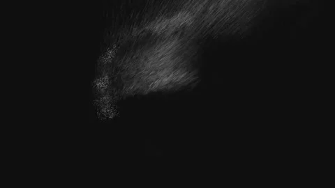 Abstract white letter L inside a circular frame with dispersing particle ef.. Видео 343575700