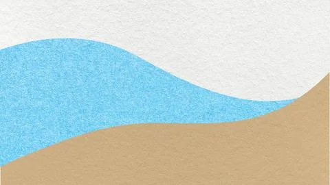 Abstract white, light blue, beige texture paper background, wavy layers. Wave Stock Illustration