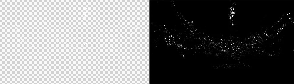 Abstract white light particles overlay isolated on a transparent background Stock Illustration