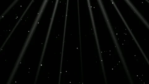Abstract white light rays and sparkling particles moving on a black background 動画素材 346203443