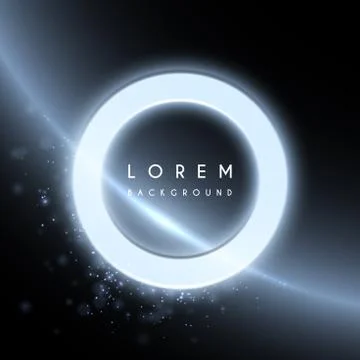 Abstract white light ring background Stock Illustration