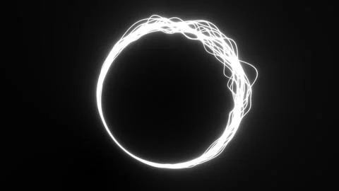 Abstract White Light Ring on Dark Background - Dynamic Energy for Technology Stock Illustration