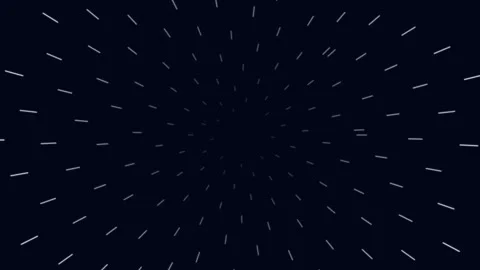 Abstract white light streaks radiating outward on a solid black background 库存影片 335149875
