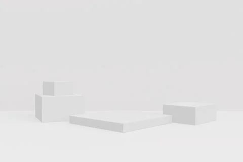Abstract white light on wall background texture with geometric shape. 3d rend Stock Illustration