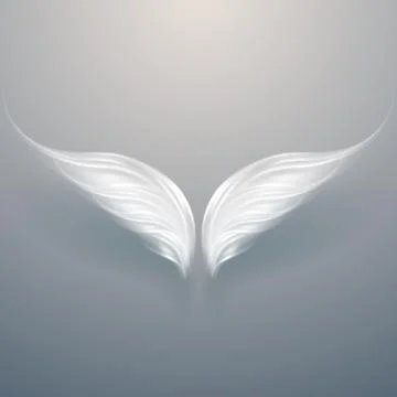 Abstract white light wings with shadow Stock Illustration