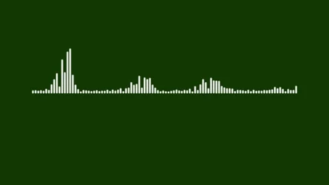 Abstract White Line Audio Wave Frequency Signal Animation Green Screen 4K Stock Footage 341030729