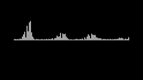 Abstract White Line Audio Wave Frequency Signal Animation Black Background 4K Stock Footage 341030730