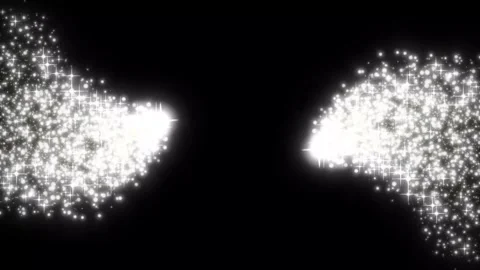 Abstract white line particles, glittering magical shimmer, 2D line on black.. Stock Footage 339436448