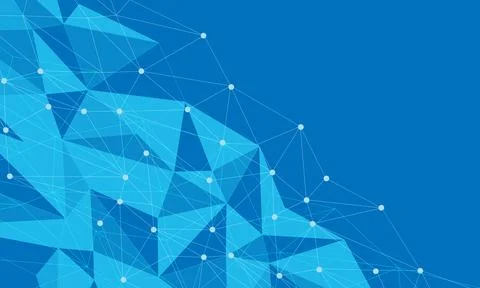 Abstract white line triangle polygon on blue technology futuristic network .. Stock Illustration