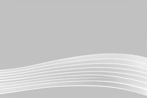 Abstract of white lines background, minimal dynamic shape, 3d rendering Stock Illustration