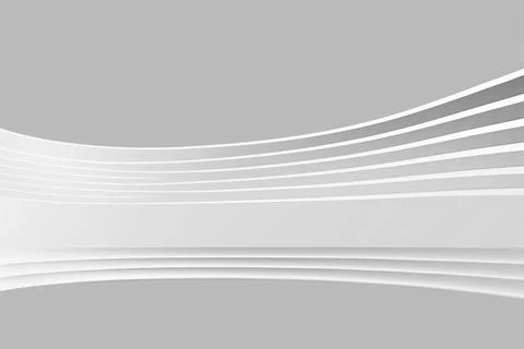 Abstract of white lines background, minimal dynamic shape, 3d rendering Stock Illustration