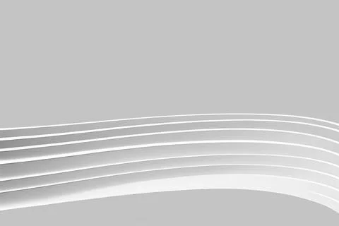 Abstract of white lines background, minimal dynamic shape, 3d rendering Stock Illustration