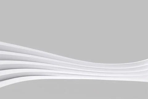 Abstract of white lines background, minimal dynamic shape, 3d rendering Stock Illustration