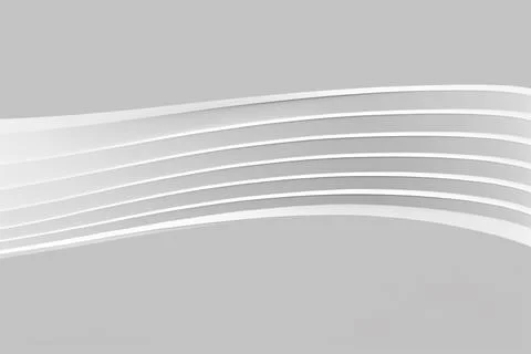 Abstract of white lines background, minimal dynamic shape, 3d rendering Stock Illustration