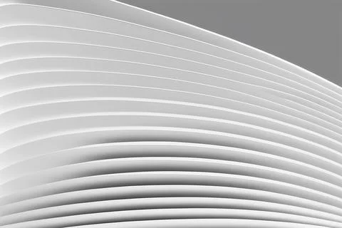 Abstract of white lines background, minimal dynamic shape, 3d rendering Stock Illustration