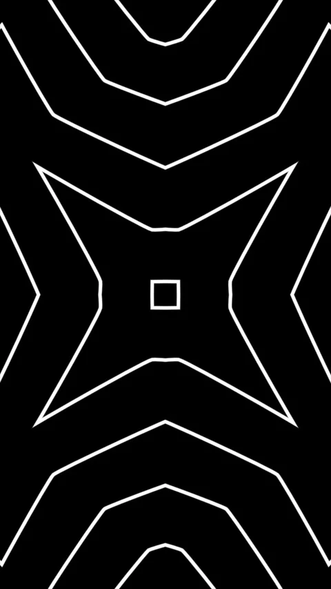 Abstract white lines forming intricate geometric patterns on black background Vídeo Stock 339878474