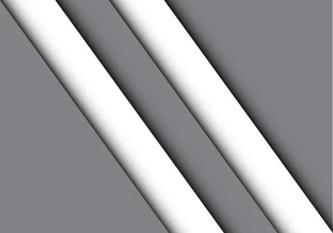 Abstract white lines on gray overlap style design vector. Stock Illustration