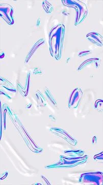 Abstract white liquid background with holographic fluid drops Stock Illustration