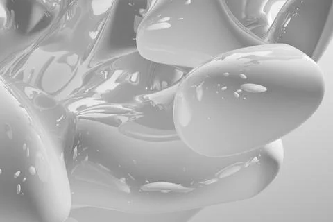 Abstract white liquid drops splashing on a white background - illustration, c 스톡 일러스트