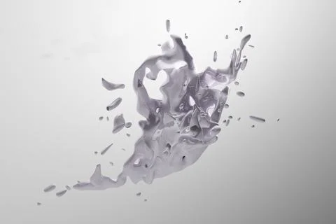 Abstract white liquid drops splashing on a white background - illustration, c Stock Illustration