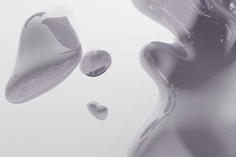 Abstract white liquid drops splashing on a white background - illustration, c Stock Illustration
