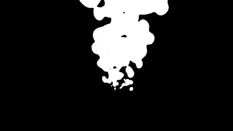 Abstract white liquid falling animation against black background with carto.. Vidéo 335023184