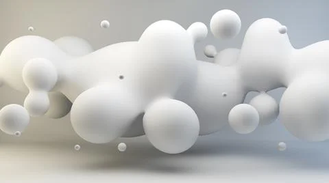 Abstract white liquid floating Stock Illustration