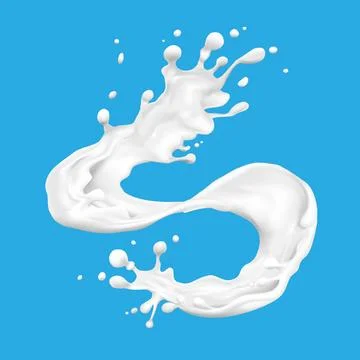 Abstract White Liquid Splash on Blue Background Stock Illustration