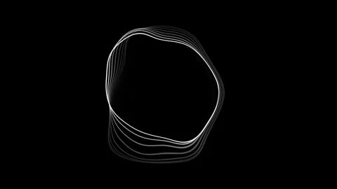 Abstract White Liquid Wave Ring Animation Seamless Loop Stock Footage 335582646