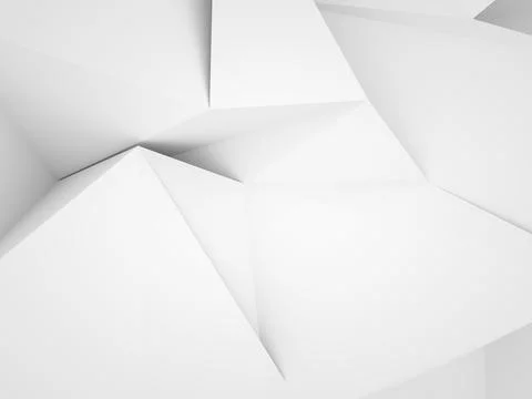 Abstract white low-poly background, chaotic 3d Stock Illustration