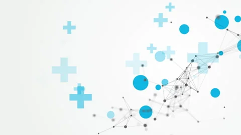 Abstract white medicine background with plexus lines, circles and flat cross. Stock Footage 251622252