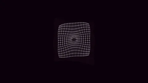 Abstract white mesh grid animation with fluid spherical distortion on dark .. Stock Footage 341427027