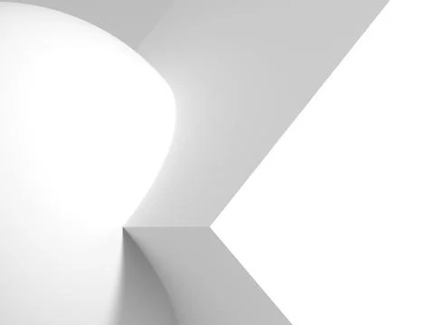 Abstract white minimal architectural background 3d Stock Illustration