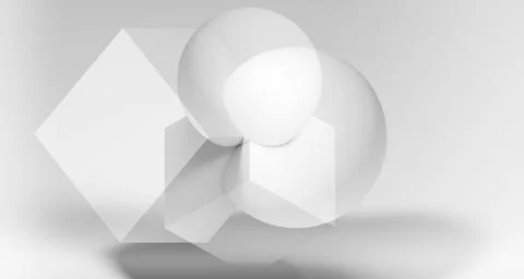 Abstract white minimal background with intersected geometric shapes Stock Illustration
