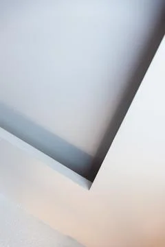 Abstract white minimal interior details. Ceiling niche Stock Photos