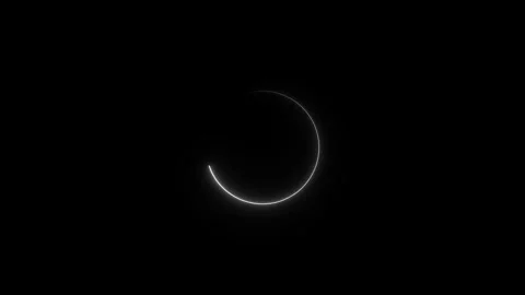 Abstract white neon light circle spinning on black background digital loadi.. Stock Footage 336476088