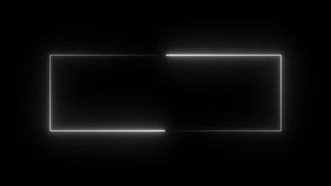 Abstract white neon light rectangle frame motion. Stock-Footage 331897174