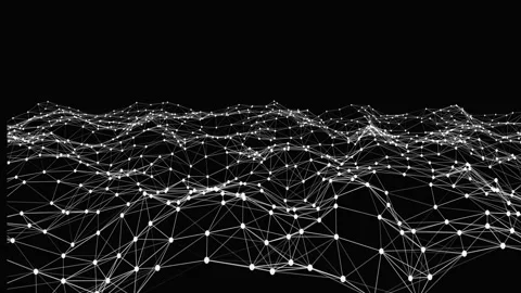 Abstract white network connect dots wave technology background. Futuristic .. Stock Footage 290073315