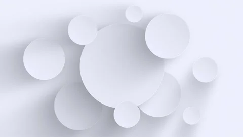 Abstract White Neumorphic Circles Animation With Soft Shadows Stock Footage 330418121