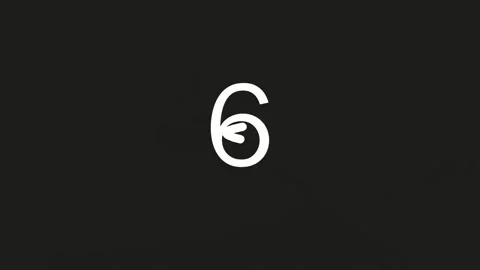 Abstract white number 9 on black screen, minimalist counting marker graphic Stock Footage 342116659