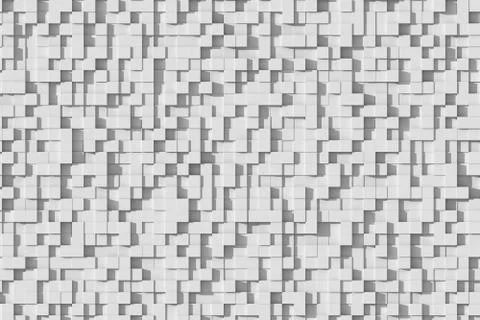 Abstract White or Gray 3d Geometric Small Cube Background Design Pattern in Sun Ilustración de archivo