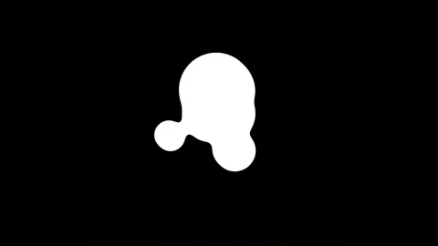 Abstract White Organic Blob Shape Animation on Black Background Stock-Footage 348741492
