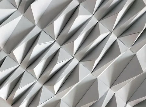Abstract White Origami Tessellation Pattern Texture Stock Photos
