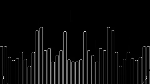 Abstract White Outline Audio Visualizer Motion Graphics Stock Footage 339450208