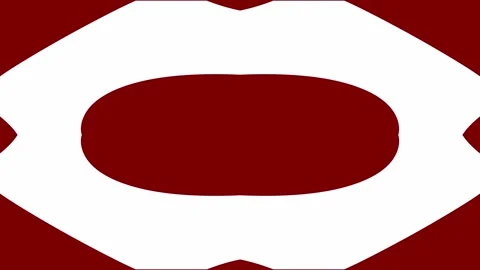 Abstract white oval frames expanding on a dark red background loop Vídeos de archivo 333861380