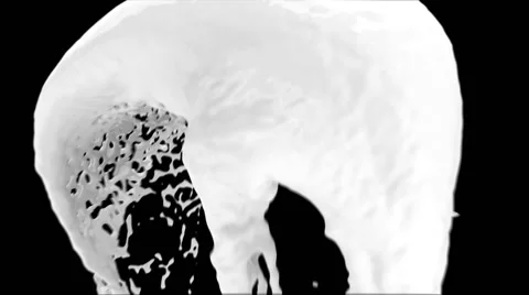 Abstract white paint splash passing screen, isolated on black (FULL HD) Video stock 47406748