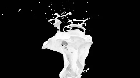 Abstract white paint splash in super slow motion, isolated on black (FULL HD) Stock Footage 44479607