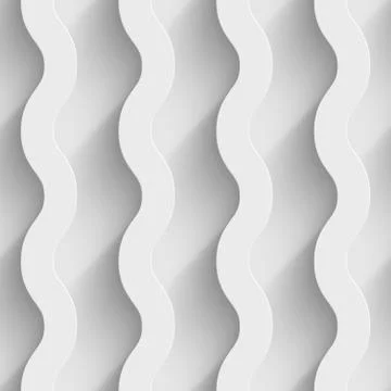 Abstract white paper 3d waves seamless background Stock Illustration