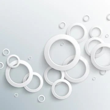 Abstract white paper circles on light background. Vector illustration Stock Illustration